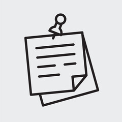 Set of an Stationary Noted icon with outline style