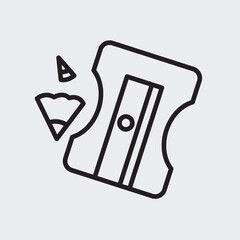 Set of an Stationary Sharpener icon with outline style