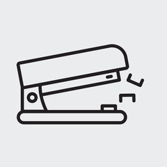 Set of an Stationary Stapler icon with outline style