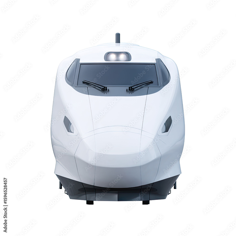 Poster modern high-speed train front view with streamlined design for transportation and travel concepts