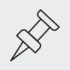 Set of an Stationary Pin icon with outline style