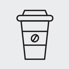 Set of an Stationary Coffee Cup icon with outline style