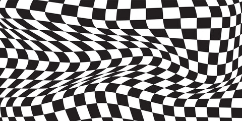 Obraz premium Seamless Black and White Checkerboard Pattern – Classic Retro Square Grid Background