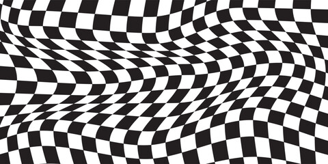 Seamless Black and White Checkerboard Pattern &ndash; Classic Retro Square Grid Background