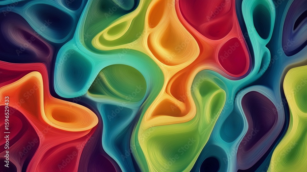 Poster abstract fluid art: vibrant swirls of color create a dynamic and energetic visual pattern for backgr