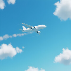 Obraz premium Airplane in Blue Sky