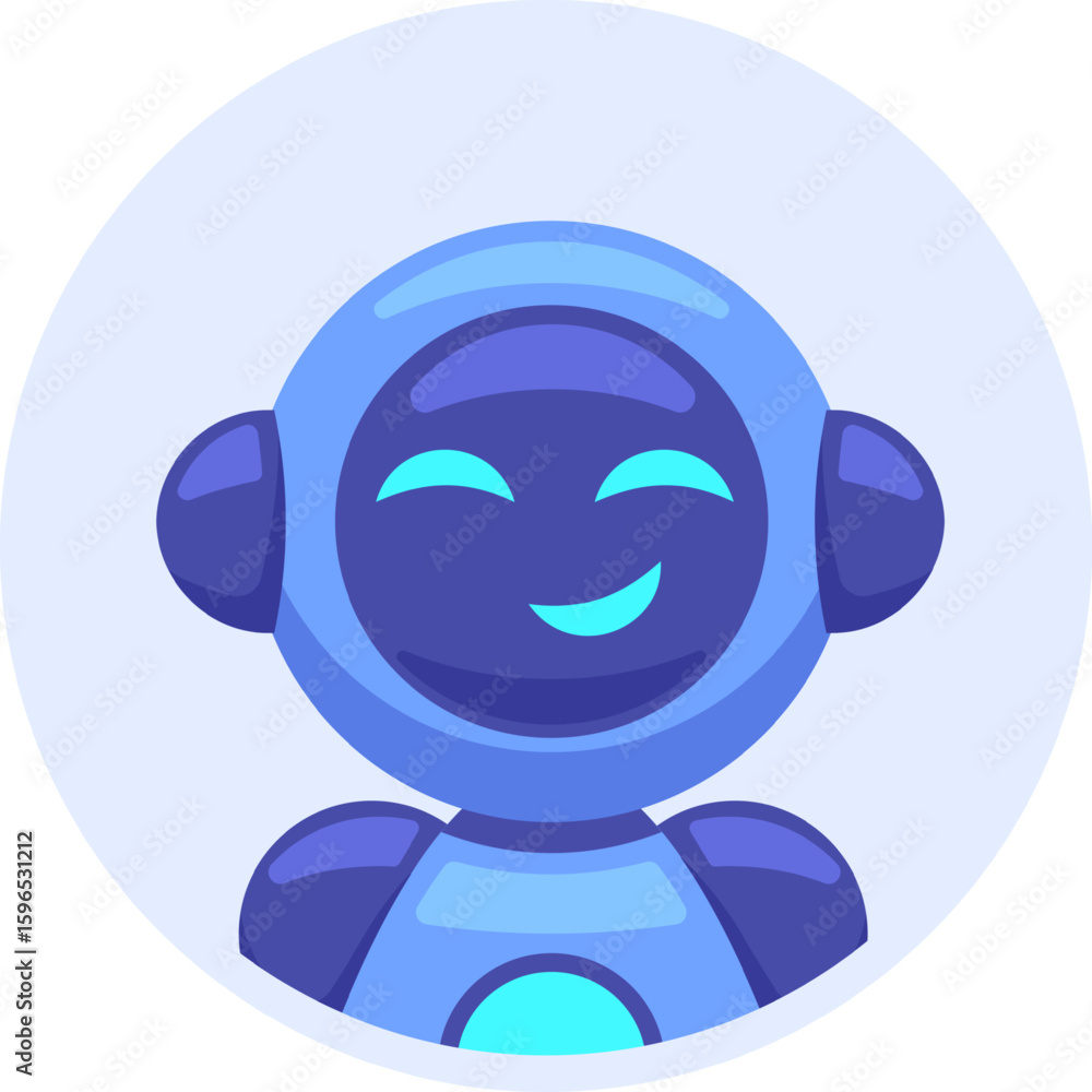 Poster friendly and cheerful robot is expressing joy and positivity. conveying a sense of warmth and approa