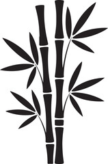 Obraz premium Black bamboo stalks with leaves plant