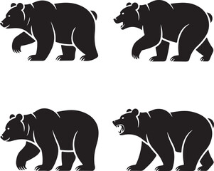 Fototapeta premium Black bears walking and roaring animal wildlife