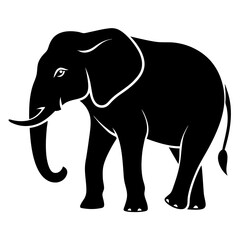 Minimal Elephant Black Vector