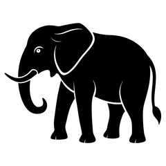 Minimal Elephant Black Vector