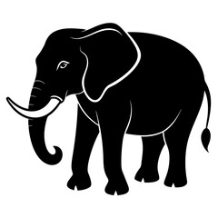 Minimal Elephant Black Vector