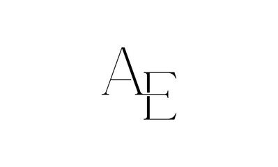 AE initial letters, monogram logo