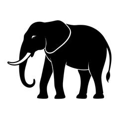 Minimal Elephant Black Vector