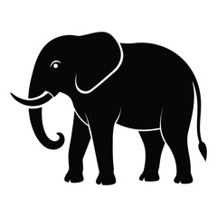 Minimal Elephant Black Vector