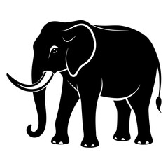 Minimal Elephant Black Vector