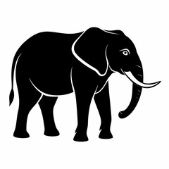 Minimal Elephant Black Vector