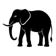 Fototapeta premium Minimal Elephant Black Vector