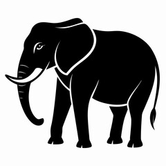 Minimal Elephant Black Vector