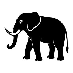 Minimal Elephant Black Vector