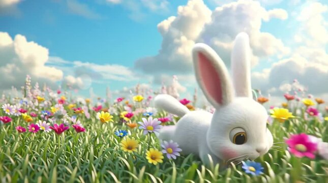easter rabbit, AI generated video