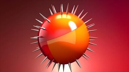 Mysterious Orb with Needle Projections in Vibrant Colors