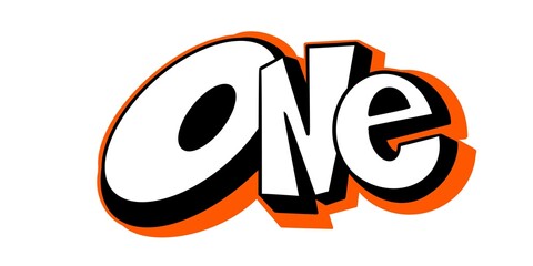 Illustration One, Letter Number One with a cool simple graffiti pattern