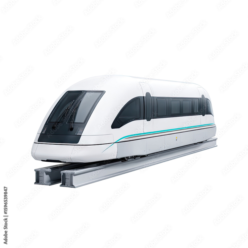 Poster modern monorail vehicle with sleek design and clean lines for urban transportation systems and infra