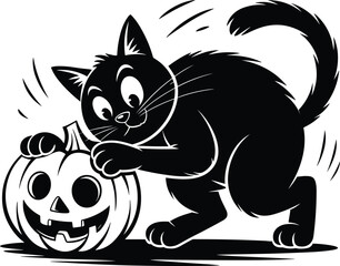 Fototapeta premium Happy halloween cat SVG, Black Cat SVG