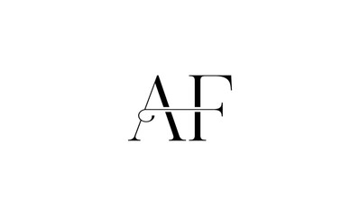 AF initial letters, monogram logo