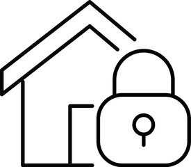 House and Lock Icon for Graphics, Concept, Apps