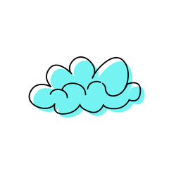 vector illustration of cloud or Cartoon Illustration of a Cumulus Blue Cloud