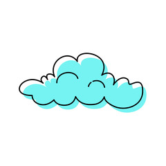 Cartoon Illustration of a Cumulus Blue Cloud
