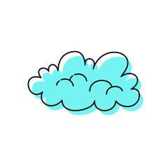 Cartoon Illustration of a Cumulus Blue Cloud