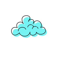 Cartoon Illustration of a Cumulus Blue Cloud