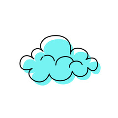 Cartoon Illustration of a Cumulus Blue Cloud