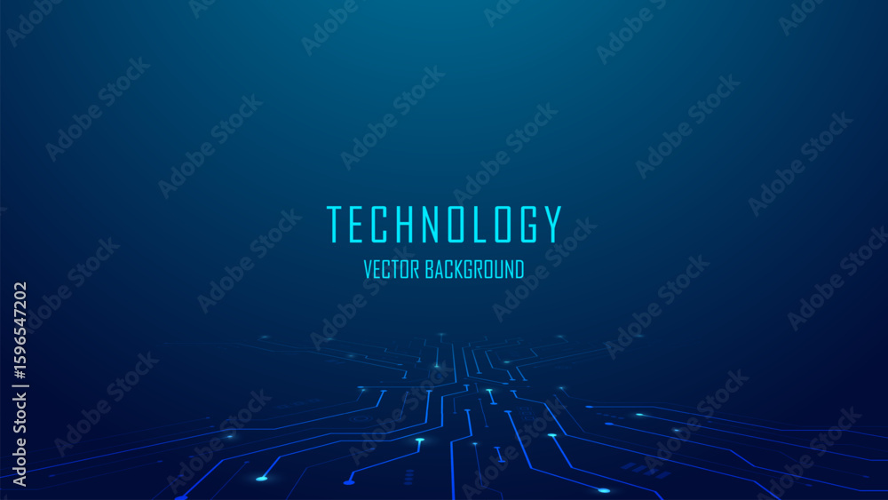 Poster ai artificial intelligence on circuit board in futuristic background. technology and engineering. mo
