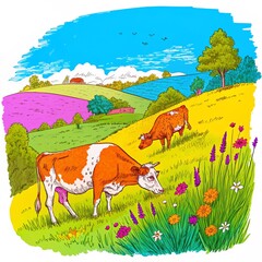 cow in the meadow