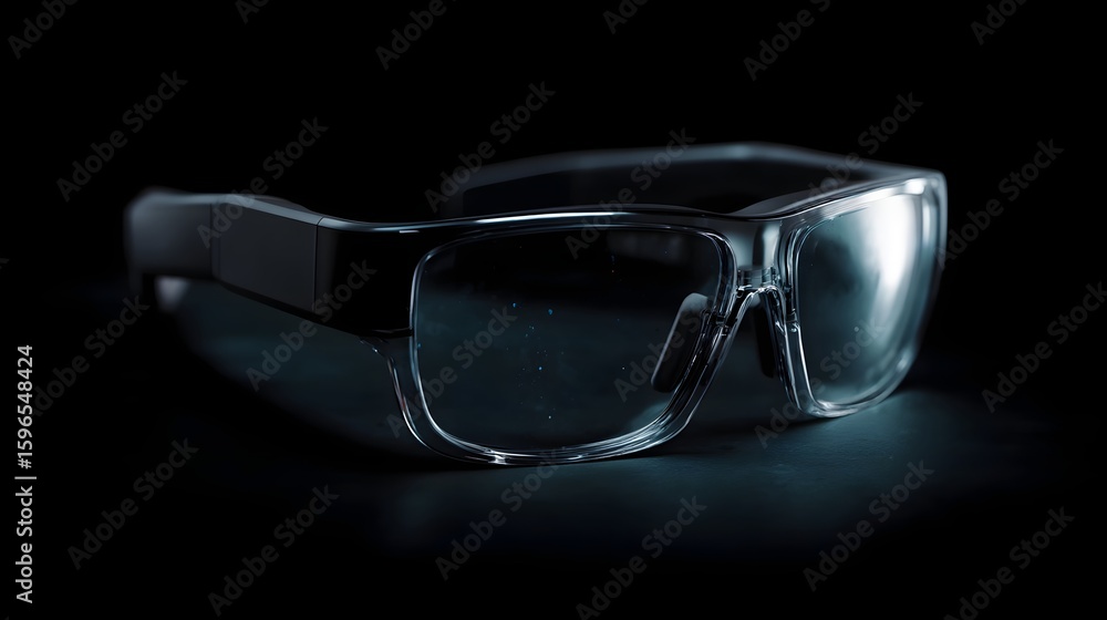 Aufkleber augmented reality glasses with sharp focused interface overlay