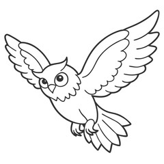 Fototapeta premium flying owl bird on white 