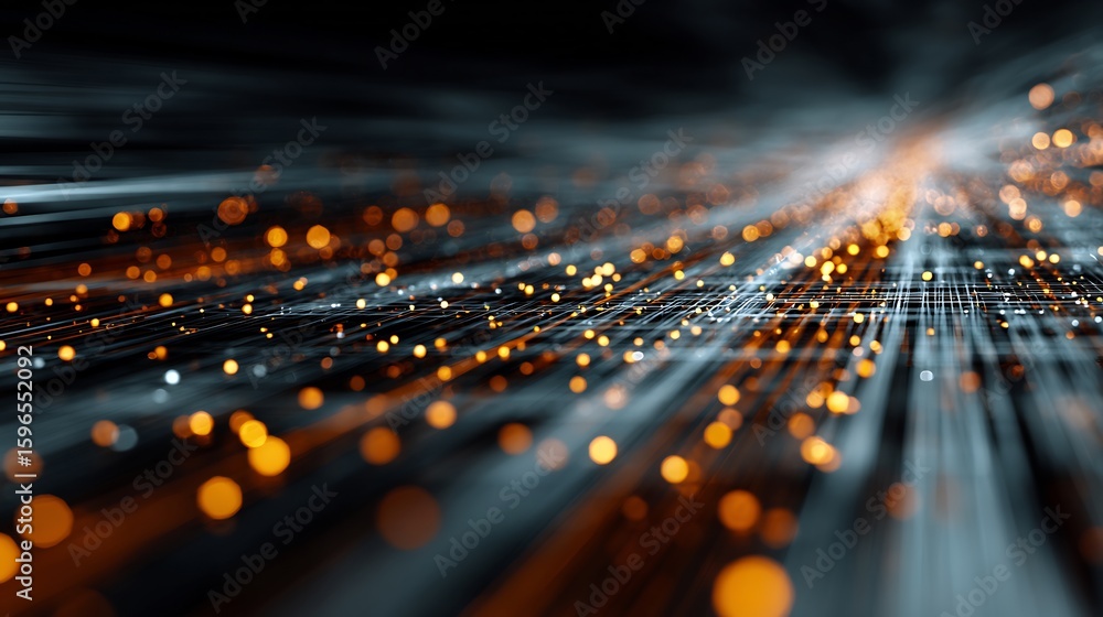 Poster abstract data stream visualization representing connectivity and processing power