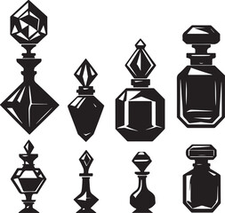 Luxury Fragrance Bottle Vector Illustrations 