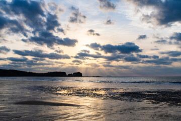 seascape at the beach during sunset