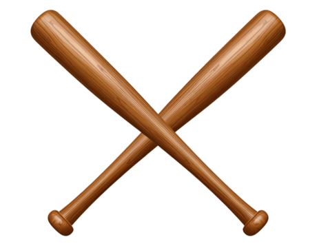 Crossed Wooden Baseball Bats – Classic Equipment Icon