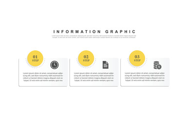 Infographic design template. Timeline concept with 3 steps. Can be used for workflow layout and webdesign