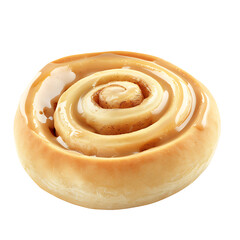 Fototapeta premium Golden Cinnamon Roll with Creamy Glaze