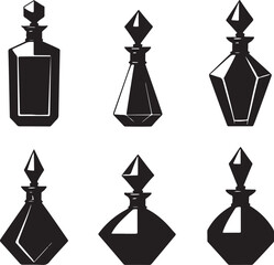 Luxury Fragrance Bottle Vector Illustrations 