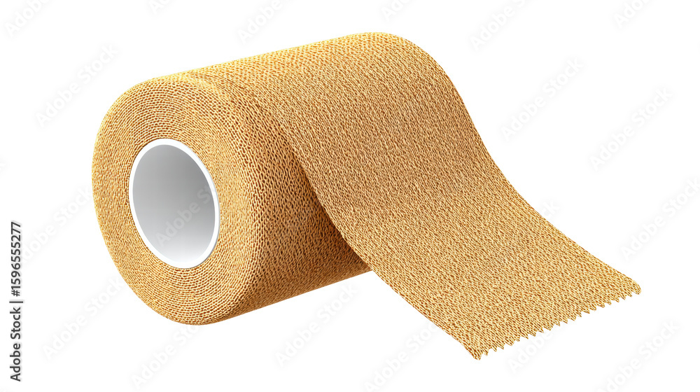 Poster elastic bandage isolated on transparent background with medical use and texture