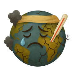 earth and fire, illustration of global warming