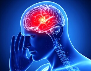 Obraz premium Anatomical illustration of a brain injury